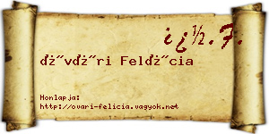 Óvári Felícia névjegykártya